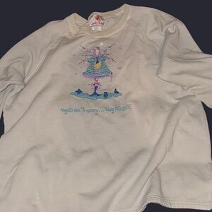 Quacker Factory Cream Sweatshirt with Angel Design